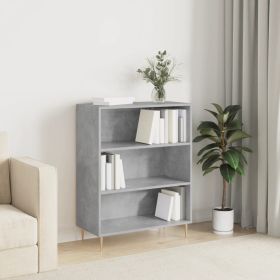 Bookcase Concrete Grey 69.5x32.5x90 cm Engineered Wood