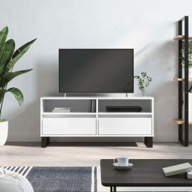 TV Cabinet High Gloss White 100x34.5x44.5 cm Engineered Wood