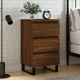 Bedside Cabinet Brown Oak 40x35x69 cm Engineered Wood