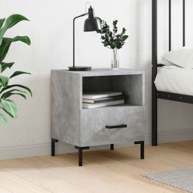 Bedside Cabinet Concrete Grey 40x35x47.5 cm Engineered Wood