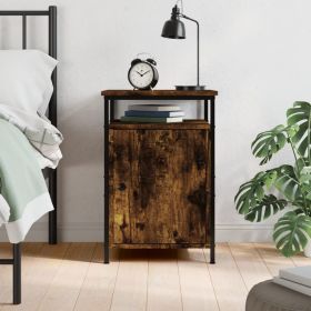Bedside Cabinet Smoked Oak 40x42x60 cm Engineered Wood