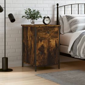 Bedside Cabinet Smoked Oak 40x42x60 cm Engineered Wood