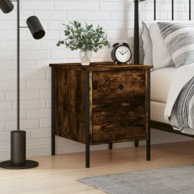Bedside Cabinet Smoked Oak 40x42x50 cm Engineered Wood
