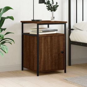 Bedside Cabinet Brown Oak 40x42x60 cm Engineered Wood