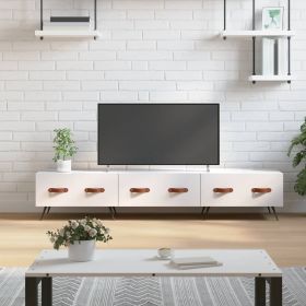 TV Cabinet High Gloss White 150x36x30 cm Engineered Wood