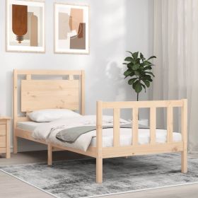 Bed Frame with Headboard 100x200 cm Solid Wood