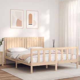 Bed Frame with Headboard 160x200 cm Solid Wood