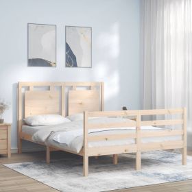 Bed Frame with Headboard 120x200 cm Solid Wood