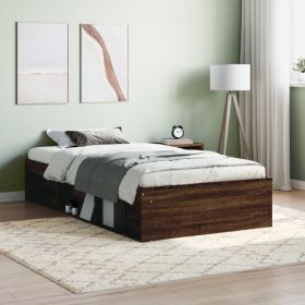 Bed Frame Brown Oak 90x190 cm Single