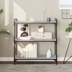 Bookcase 3-Tier Grey Sonoma 80x30x86 cm Engineered Wood