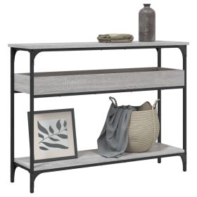 Console Table with Shelf Grey Sonoma 100x29x75cm Engineered Wood