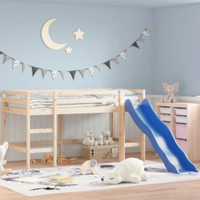 Kids' Loft Bed with Slide 80x200 cm Solid Wood Pine