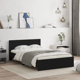 Bed Frame with Headboard Black 135x190 cm Double