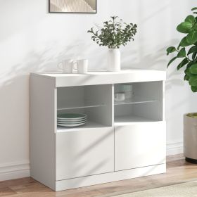 Sideboard with LED Lights White 81x37x67 cm