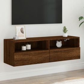 TV Wall Cabinet Brown Oak 100x30x30 cm Engineered Wood