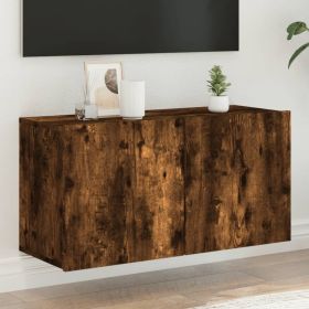 TV Cabinet Wall-mounted Smoked Oak 80x30x41 cm