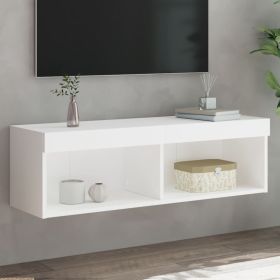 TV Cabinet with LED Lights White 100x30x30 cm