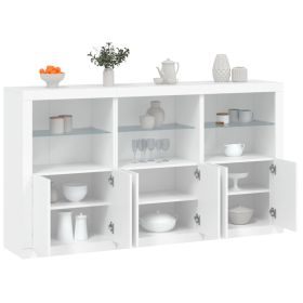 Sideboard with LED Lights White 181.5x37x100 cm