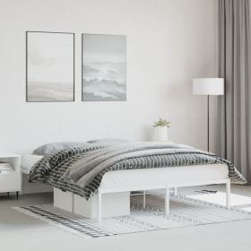 Metal Bed Frame White 150x200 cm King Size