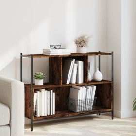 Bookcase Smoked Oak 102x28x77.5 cm Engineered Wood