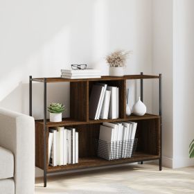 Bookcase Brown Oak 102x28x77.5 cm Engineered Wood