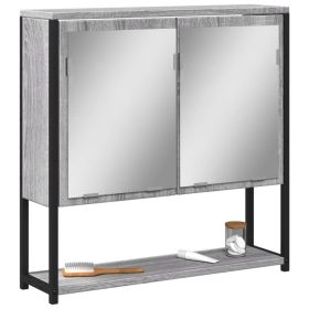 Bathroom Mirror Cabinet Grey Sonoma 60x16x60 cm Engineered Wood