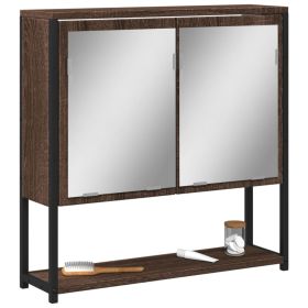 Bathroom Mirror Cabinet Brown Oak 60x16x60 cm Engineered Wood