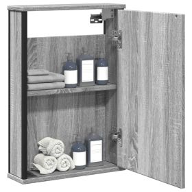 Bathroom Mirror Cabinet Grey Sonoma 42x12x60 cm Engineered Wood