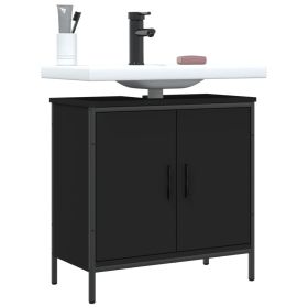 Bathroom Sink Cabinet Black 60x30x60 cm Engineered Wood