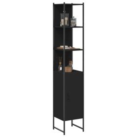 Bathroom Cabinet Black 33x33x185.5 cm Engineered Wood