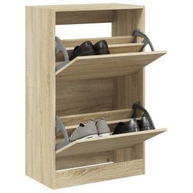 Shoe Cabinet Sonoma Oak 60x34x96.5 cm Engineered Wood