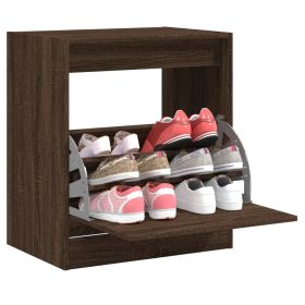 Shoe Cabinet Brown Oak 60x42x69 cm Engineered Wood