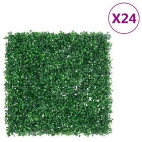 Artificial Shrub Leaf FenceÂ 24 pcs Green 50x50 cm