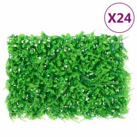 Â Artificial Fern Leaf FenceÂ 24 pcs Green 40x60 cm