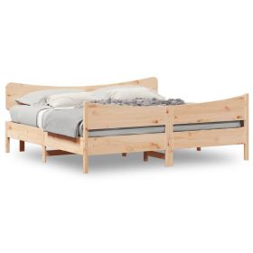 Bed Frame with Headboard 180x200 cm Super King Solid Wood Pine