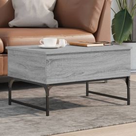 Coffee Table Grey Sonoma 70x50x40 cm Engineered Wood and Metal