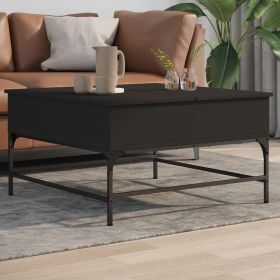 Coffee Table Black 80x80x45 cm Engineered Wood and Metal