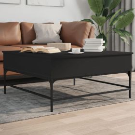 Coffee Table Black 95x95x45 cm Engineered Wood and Metal