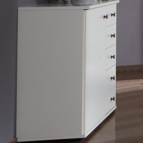 Cairo Chest of 4 Drawer with 1 Door - White