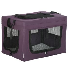 48.5cm Foldable Pet Carrier, Portable Cat Carrier, Cat Bag, Pet Travel Bag with Cushion for Miniature Dogs, Purple