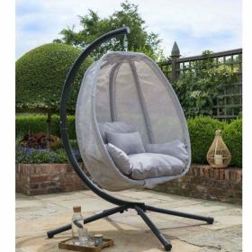 Foldable Steel Coated Garden Cocoon Egg Chair Swing - Grey