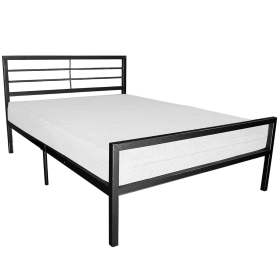 Atherton Contract Metal Bed Sleeping Space with Durability and Elegance in Black - Double 4ft6