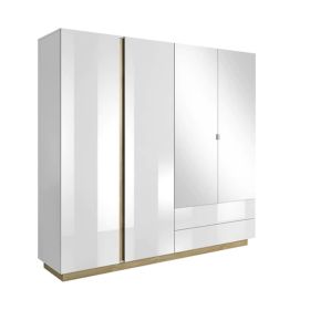 Nimbus Nectar 4 Door Wardrobe in White - 220cm