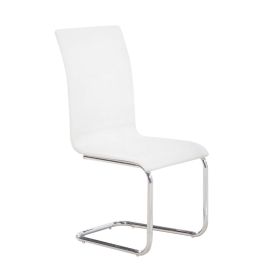 Stoke Leather Effect Chrome Dining Chairs Set of 2 - White