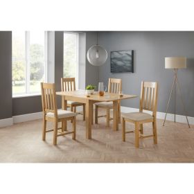 Oak Flip Top Dining Table with 4 Oak Dining Chairs