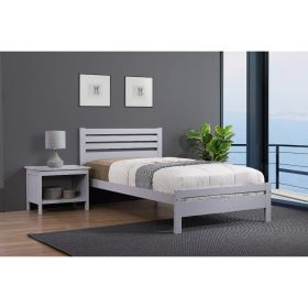 Classic Comfort Wisbech Solid Hardwood Bed Frame in Grey - 3ft Single