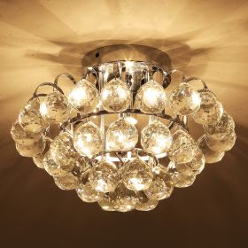 Crystal Ceiling Lamp Silver