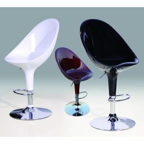 Oldham Chrome Bar Stool Pair with Adjustable Features - Red
