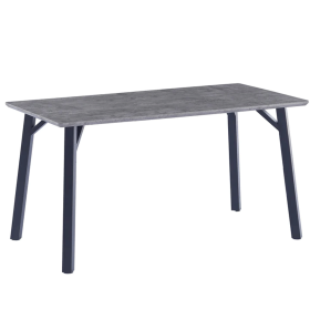 Opulent Urban Concrete Effect Fixed Top Dining Table - Grey