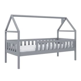 Gilbert Lux Wooden Single Bed Frame - Grey